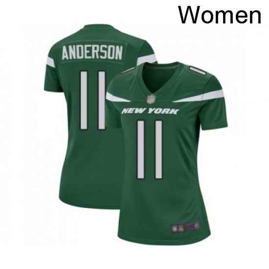 Womens New York Jets 11 Robby Anderson Game Green Team Color Football Jersey